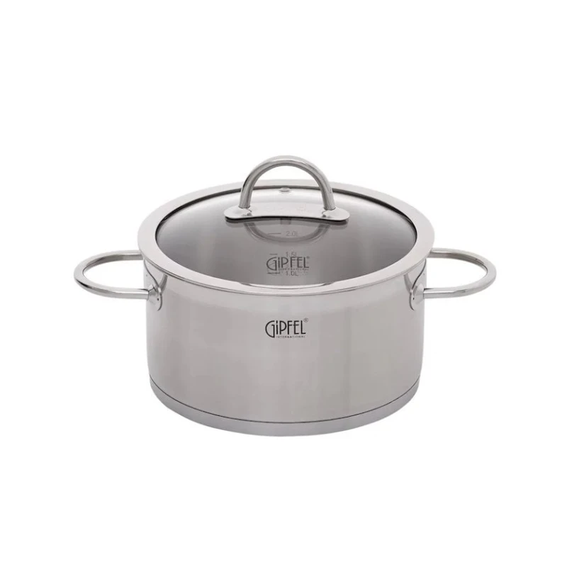 Набор посуды Gipfel Signo 1503, 7 шт, 1500/2000/3000/4000 мл, нержавеющая сталь, серебристый