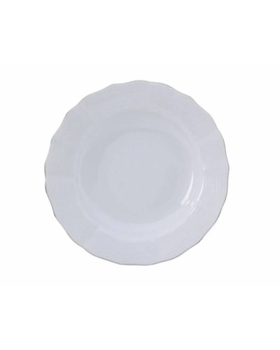 Nahar dəsti Porland Wavy Platin 04POR033447, 60 parça, 12 nəfərlik, farfor, ağ