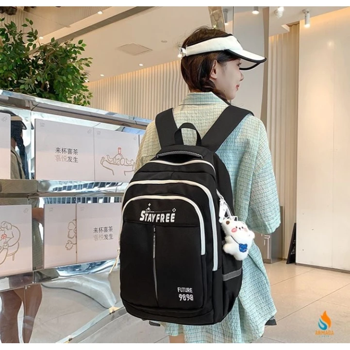 Məktəbli bel çantası HVA411, parça, qara