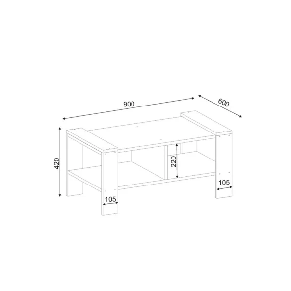 Журнальный стол Ev Plus 12115832, ЛДСП, белый/коричневый, 90x60x42 см Журнальный стол Ev Plus 12115832, ЛДСП, белый/коричневый, 90x60x42 см