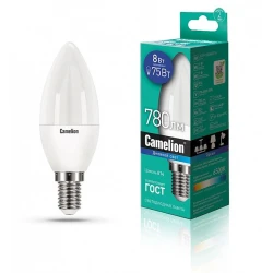Лампа светодиодная Camelion LED8-C35/865/E14 13370, 8Вт, 6500K