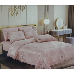 Комплект постельного белья MiraNova SF-808, евро, розовый, пододеяльник 245×250 см, простыня 250×260 см, наволочки 50×70 см/4 шт