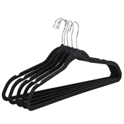 Набор вешалок Wenko, 45x0.4x23.5 см, пластик, 5 шт, черный