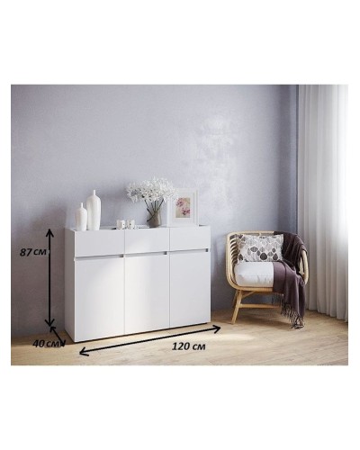 Komod paltar üçün Letta,87х40х120 sm,LDSP,ağ
