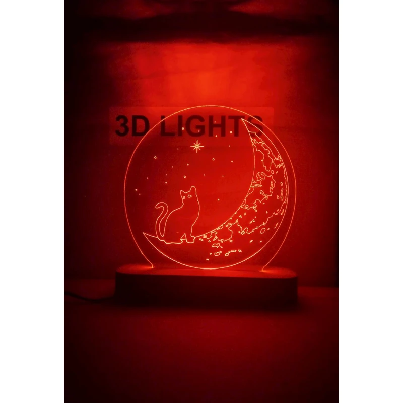 3D-ночник taq02, 20x14 см, красный