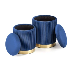 Пуфик 10, ткань, синий, 40x35x35 см