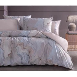 Комплект постельного белья Yataş Valeri Pudra, пододеяльник 200x220 см, простыня 240x260 см, 4 наволочки 50x70 см, двуспальный, хлопковый сатин