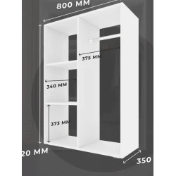 Открытый шкаф Letta ЛДСП, белый, 112x35x80 см Открытый шкаф Letta ЛДСП, белый, 112x35x80 см