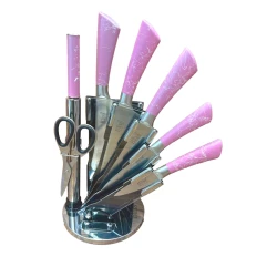 Bıçaq dəsti HMSD_BN3P metal tutacaq, çəhrayı, 7 əd