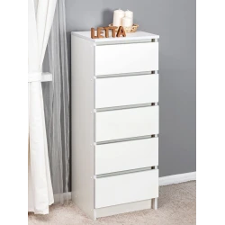 Комод Letta, белый, ЛДСП, 40x35x106 см Комод Letta, белый, ЛДСП, 40x35x106 см