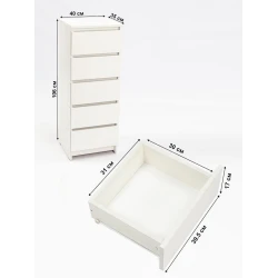 Комод Letta, белый, ЛДСП, 40x35x106 см Комод Letta, белый, ЛДСП, 40x35x106 см