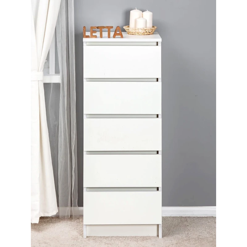 Комод Letta, белый, ЛДСП, 40x35x106 см Комод Letta, белый, ЛДСП, 40x35x106 см