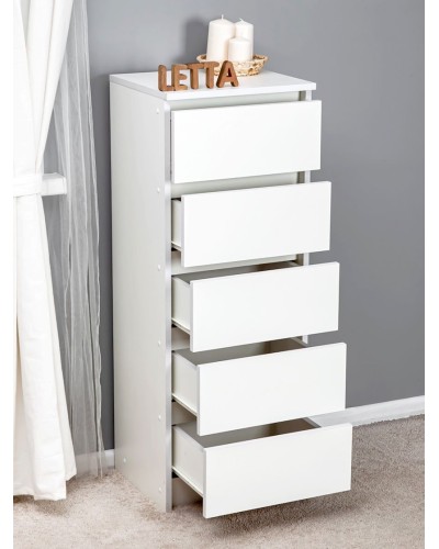 Komod Letta, ağ, LDSP, 40x35x106 sm