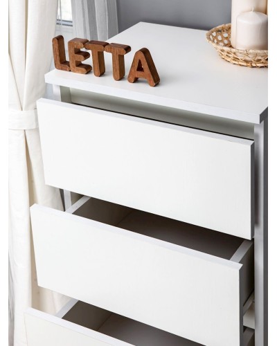Komod Letta, ağ, LDSP, 40x35x106 sm