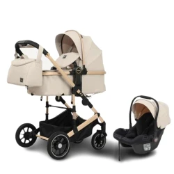 Детская коляска A10+C, кремовая