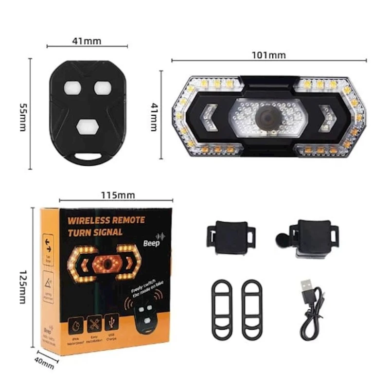 Велосипедный поворотник с сигналом, черный