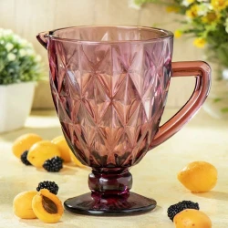 Графин, стекло, красный, 1 л