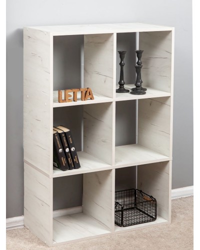 Stellaj Letta Large Dub White, 108х33х72 sm, LDSP, ağ