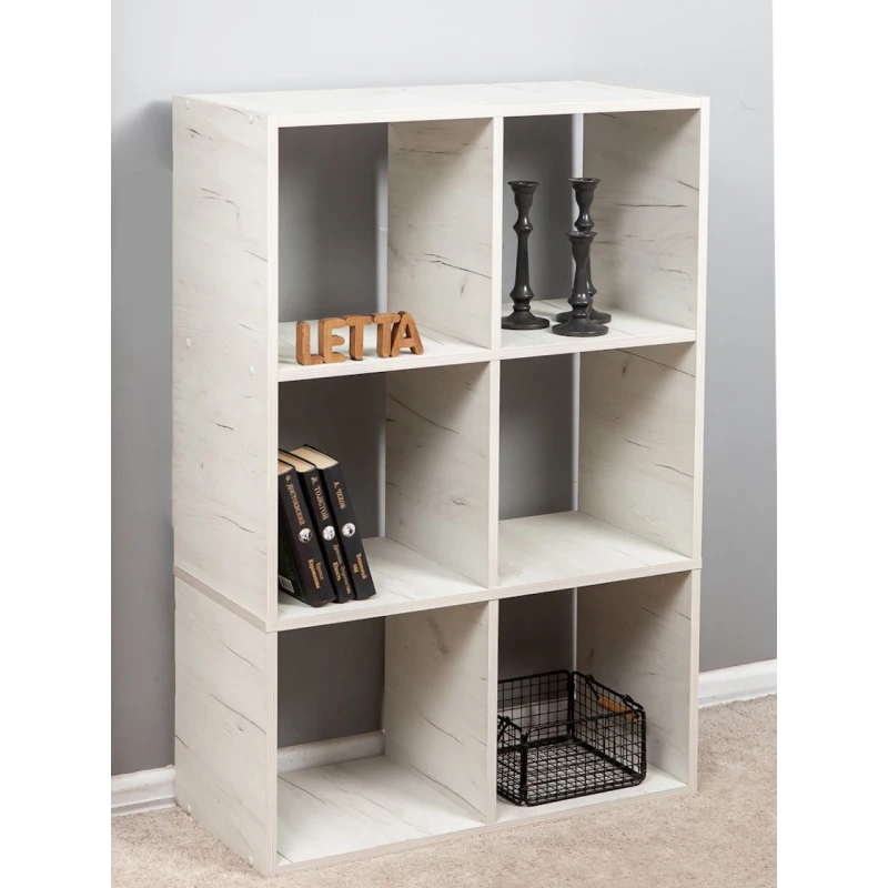 Стеллаж Letta Large Dub White, 108х33х72 см, ЛДСП, белый