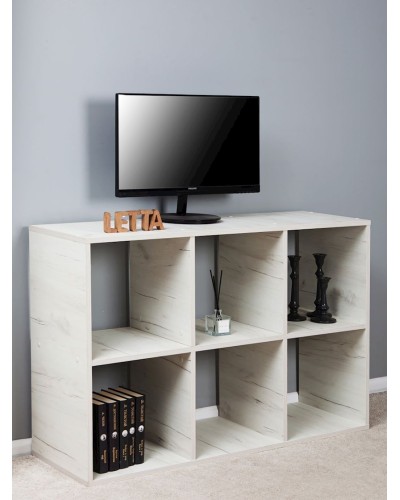 Stellaj Letta Large Dub White, 108х33х72 sm, LDSP, ağ