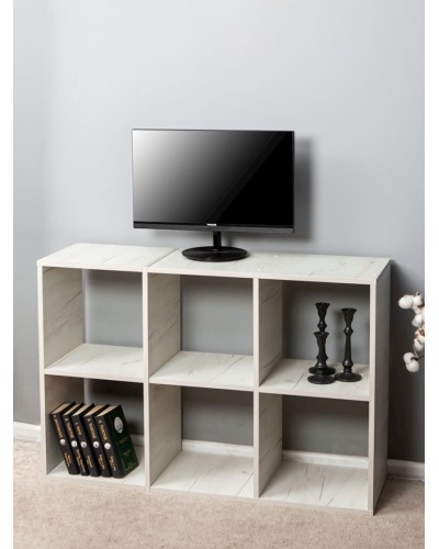 Stellaj Letta Large Dub White, 108х33х72 sm, LDSP, ağ