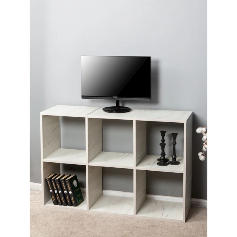 Стеллаж Letta Large Dub White, 108х33х72 см, ЛДСП, белый