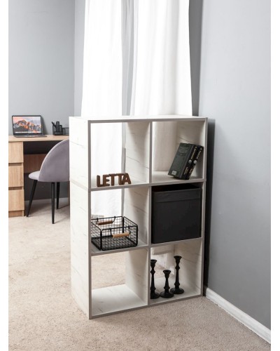 Stellaj Letta Large Dub White, 108х33х72 sm, LDSP, ağ