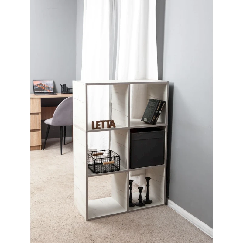 Стеллаж Letta Large Dub White, 108х33х72 см, ЛДСП, белый