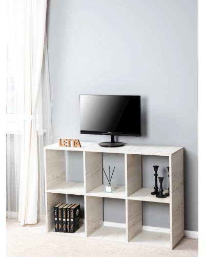 Stellaj Letta Large Dub White, 108х33х72 sm, LDSP, ağ