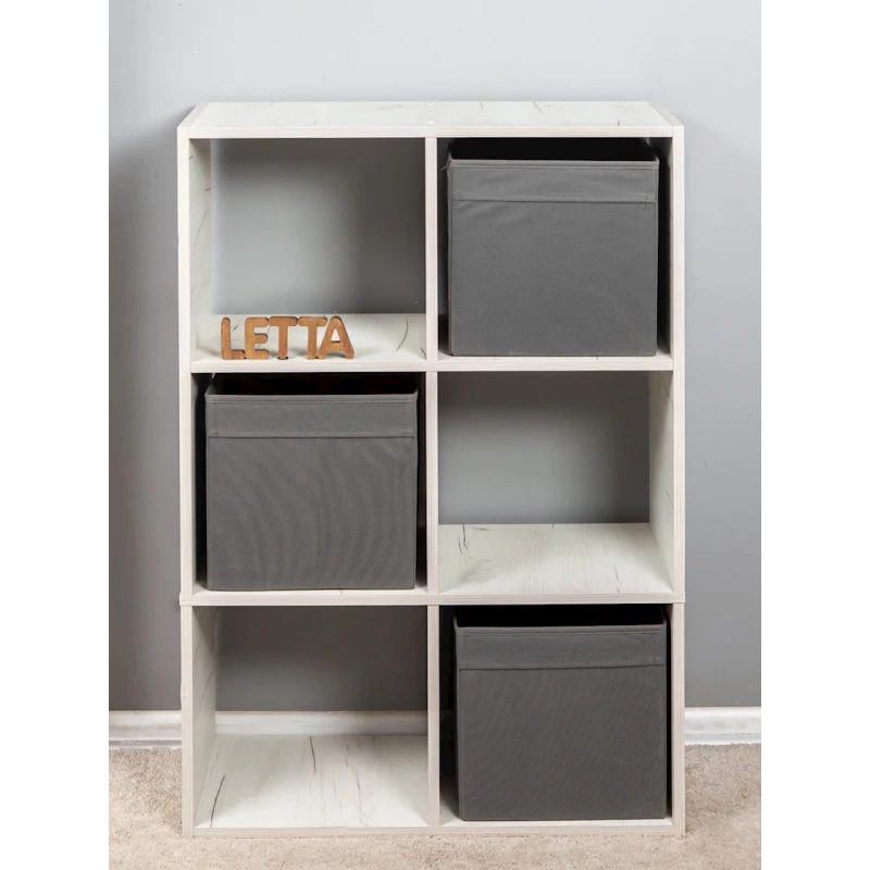 Стеллаж Letta Large Dub White, 108х33х72 см, ЛДСП, белый