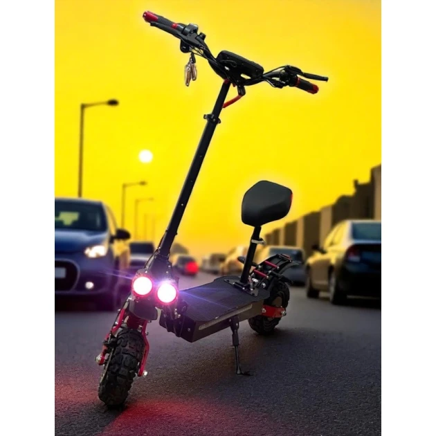 Elektrik skuter M6786, oturacaqlı, qara/qırmızı Elektrik skuter M6786, oturacaqlı, qara/qırmızı