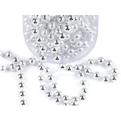 Пластиковые новогодние бусы X-mart 1581, серебристый, длина 5 м