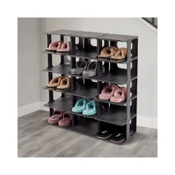 Органайзер для обуви, пластик, антрацит, 25x28x80 см