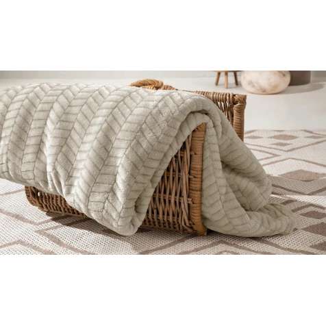 Pled Yataş Joy, 140х190 sm, poliester, bej