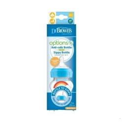 Антиколиковая бутылочка Dr.Brown’s Options+, голубой, 270 мл, 1 шт Антиколиковая бутылочка Dr.Brown’s Options+, голубой, 270 мл, 1 шт