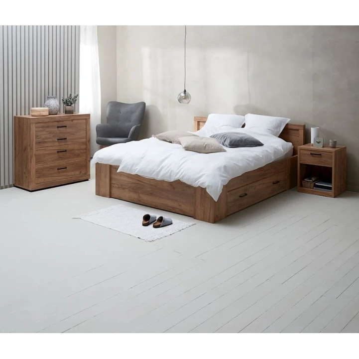 Кровать JYSK Lintrup, 140x200 см, коричневая, без базы и матраса