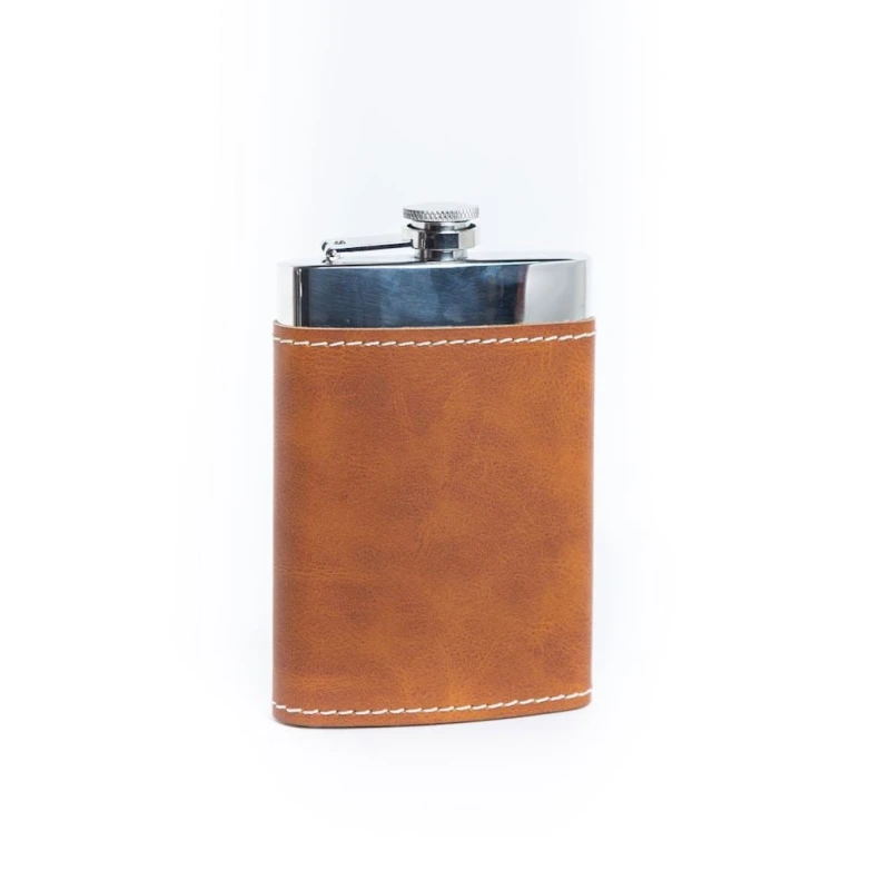 Фляга Hom-me Winston 105627, 9.5x3x14.75 см, нержавеющая сталь/кожа, коричневая Фляга Hom-me Winston 105627, 9.5x3x14.75 см, нержавеющая сталь/кожа, коричневая