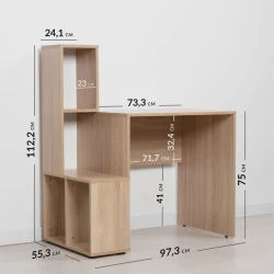 Письменный стол Letta 3563_Letta25StairSon, коричневый, 55.3x97.3x112.2 см