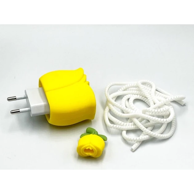 Чехол для зарядного устройства Желтый тюльпан, силикон, желтый