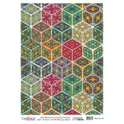 Рисовая бумага для декупажа Cadence Metal Leaf Rice Paper Background Silver 025