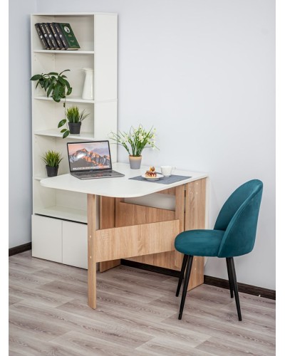 Nahar masası Letta LDSP, ağ/taxta, 75x75x160 sm