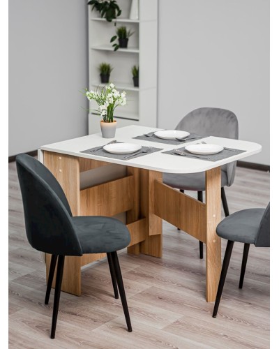 Nahar masası Letta LDSP, ağ/taxta, 75x75x160 sm