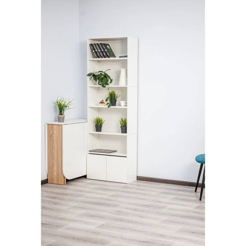 Обеденный стол Letta ЛДСП, белый/древесный, 75x75x160 см Обеденный стол Letta ЛДСП, белый/древесный, 75x75x160 см