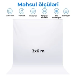 Тканевый фон Neewer AG336, 3x3.6 м, белый Тканевый фон Neewer AG336, 3x3.6 м, белый