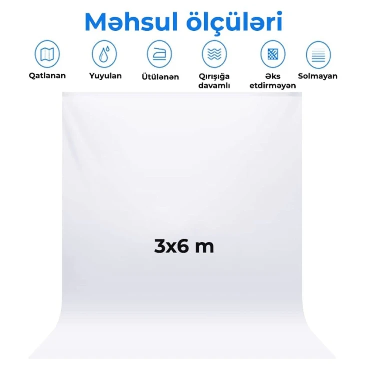 Тканевый фон Neewer AG336, 3x3.6 м, белый Тканевый фон Neewer AG336, 3x3.6 м, белый