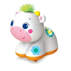 Интерактивная развивающая игрушка Азбукварик, Весёлые друзья, Коровка, белая, 6.8х9.5х10 см