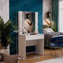 Туалетный столик Art Mebel 57, ламинат, белый, 155x80x46 см Туалетный столик Art Mebel 57, ламинат, белый, 155x80x46 см