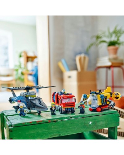 Konstruktor LEGO City Helicopter, Fire Truck & Submarine Remix 60462, 874 parça, 7 yaşdan