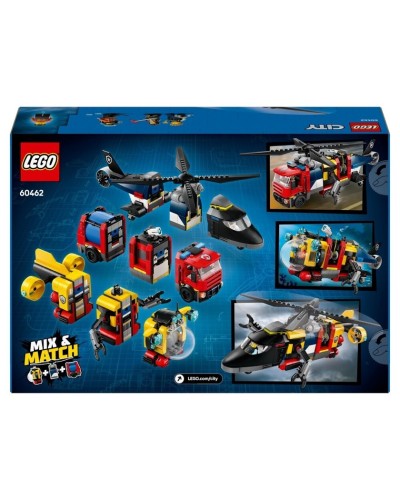 Konstruktor LEGO City Helicopter, Fire Truck & Submarine Remix 60462, 874 parça, 7 yaşdan