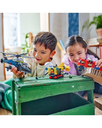 Konstruktor LEGO City Helicopter, Fire Truck & Submarine Remix 60462, 874 parça, 7 yaşdan